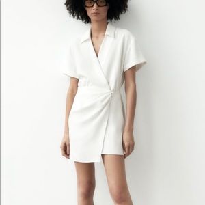 Women Zara SHORT WRAP FRONT DRESS size s
